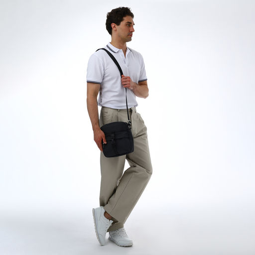 Сумка кросс-боди мужская TEXTURA, на молнии, 3 наружных кармана, 24×10×28 см, тёмно-серая