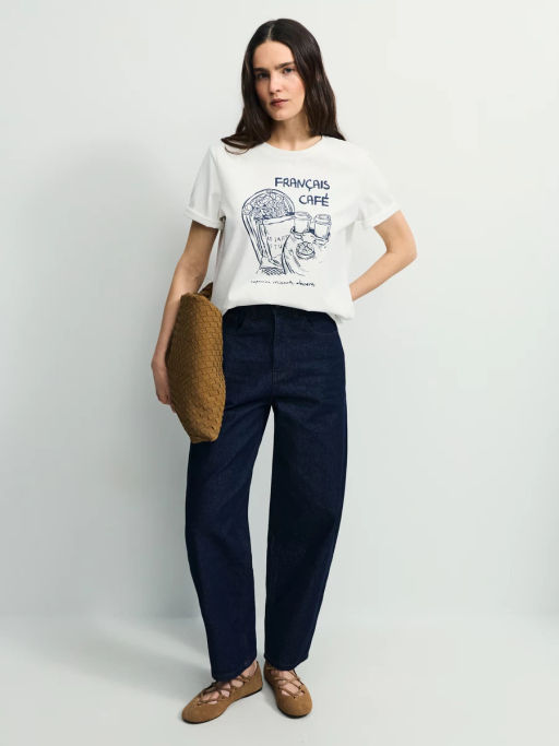 Оверсайз футболка с принтом и вышивкой / Zarina фото 2