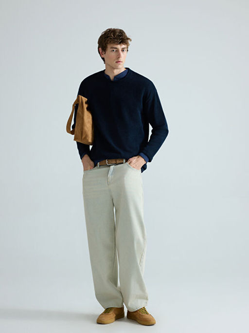 Bisiklet Yaka Erkek Triko Kazak