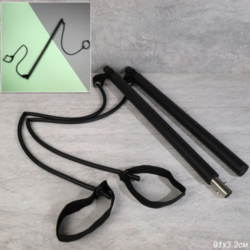 Палка гимнастическая Woohooo FlexiRod / 91х3.2cм / Эспандеры 75 см / WF91BB / черный / уп 40 /