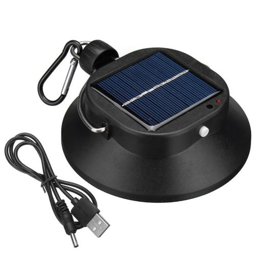 Фонарь кемпинговый аккумуляторный, солнечная батарея, 12 х 13.5 см, от USB, чёрный - Simaland фото 2