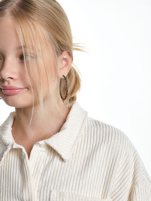 Серьги-кольца PS0626 черный - Mini maxi фото 2