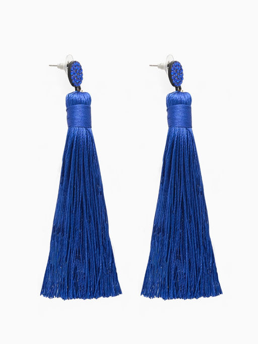 Серьги Кисти гармония, цвет синий L кисти 9.5 см