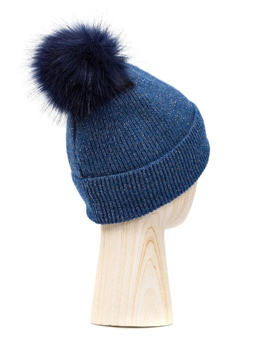 Шапка жен. шерсть+нейл+акр+люр LB-D77103 denim blue - Labbra фото 2