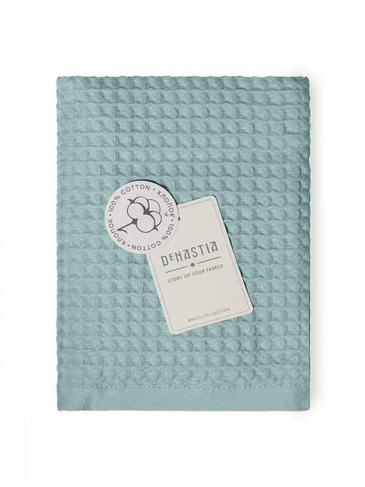 Полотенце для лица 50x90 голубой вафельное полотно