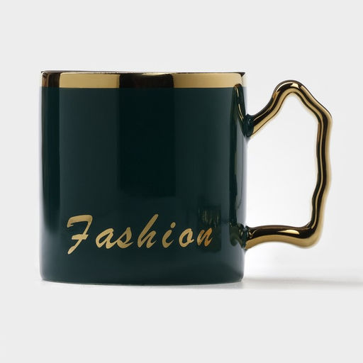 Чайная пара «Роскошь», 3 предмета: кружка 250 мл, блюдце 23.5×13 см, ложка, керамика, зелёная