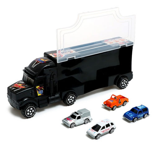 Автовоз детский с набором машинок, 4 шт., цвет МИКС