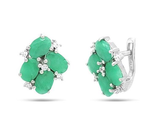 Серьги из серебра изумруд, Пафос