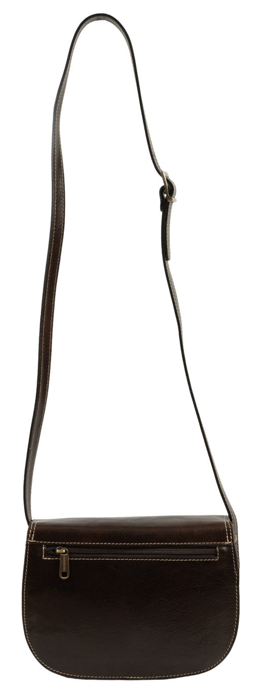 Сумка женская Sefaro Exotic из телячьей кожи гладкая матовая коричневая средняя  фото 17