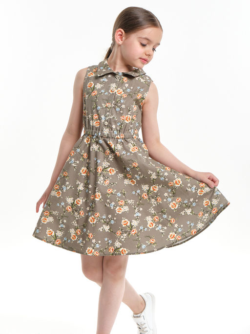 Платье UD 7686 хаки цветы - Mini maxi фото 2