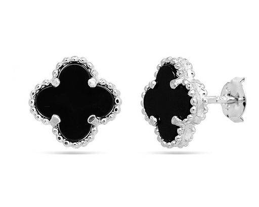 Серьги из серебра оникс, ТВЛ-2