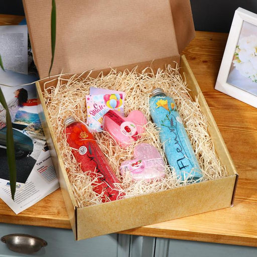 Цена за 5 шт. Подарочная коробка С шариками, крафт, 28,5 х 9,5 х 29,5 см - UPAK LAND фото 5