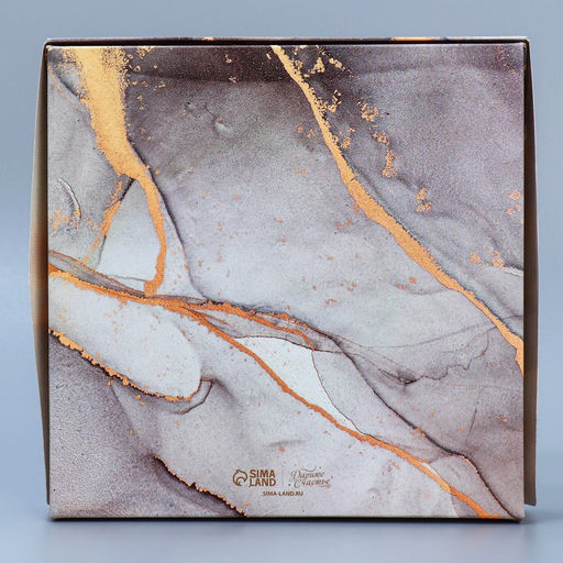 Цена за 5 шт. Коробка складная Мрамор, 20 х 20 х 4 см - Дарите счастье фото 4