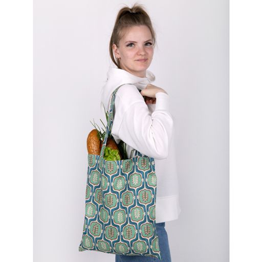 Сумка-шоппер Радушная хозяйка (Традиция) 35х40 см, рогожка, 100% хлопок, Листья