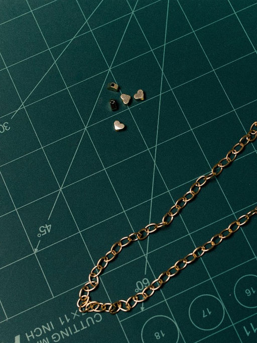 Бусина - разделитель радированный Сердечко, набор 10 шт. 6?6 мм, внутренний d=2 мм, цвет золото