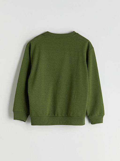 Bisiklet Yaka Bask?l? Erkek ?ocuk Sweatshirt