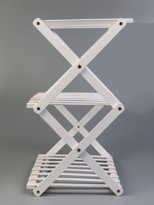 Подставка для цветов Greengo, 3 полки, 50×25×46 см, напольная, бамбук, белая