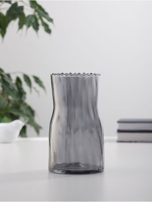 Ваза «Агнес», классик, 17×9 см, стекло, серая