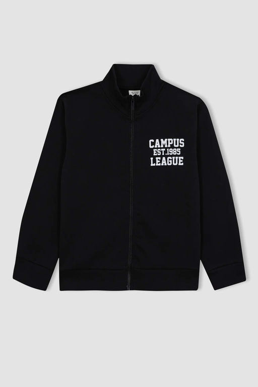 Толстовка на молнии с высоким воротником для мальчиков с принтом - Defacto фото 10