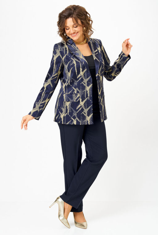 Жакет БелЭльСтиль 412 синий+золото