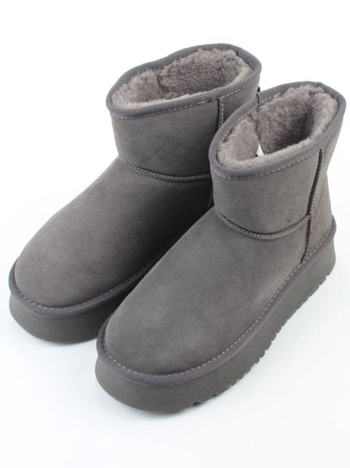 04-PF8521-5 GRAY Угги женские (натуральная замша, 100% шерсть)