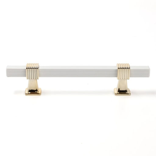 Цена за 2 шт. Ручка-скоба CAPPIO PK117, м/о 96 мм, цвет белый/золото