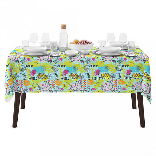 Скатерть 200х145см "Фреш Фуд", длина стола до 160см, на 6-8 персон, рогожка, хлопок 171г/м2, упаковка классическая 28х41см, "Домашняя мода" (Россия)