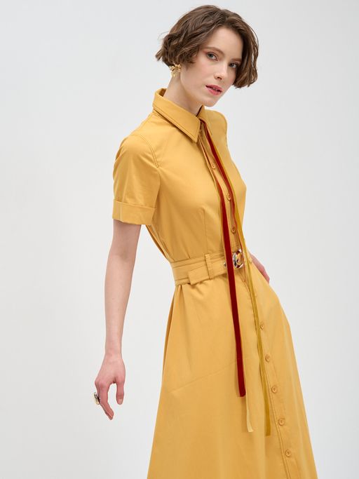 Платье из однотонного хлопка