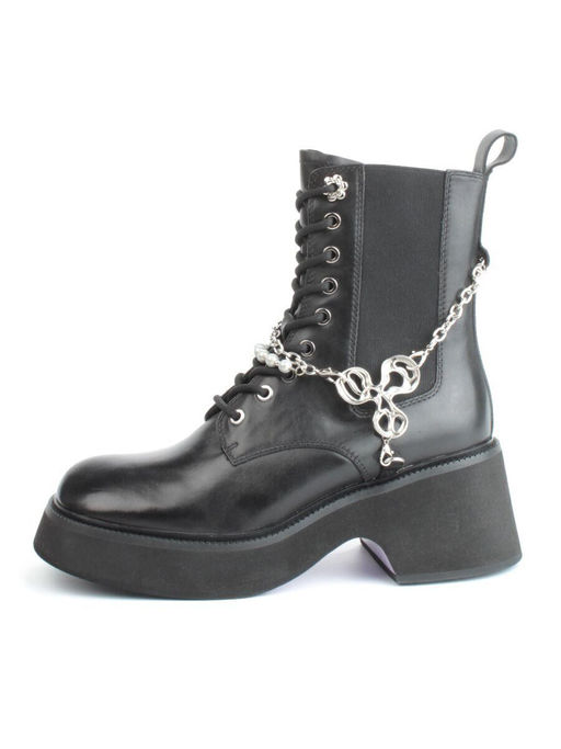 01-GZ6190-L61 BLACK Ботинки демисезонные женские (натуральная кожа)