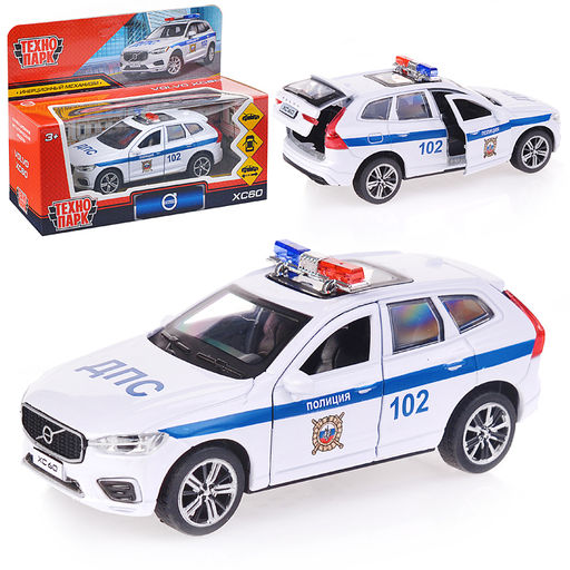 . Модель "Volvo xc60 R-Design Полиция" металл 12 см, двер, баг, белый, арт.XC60-12POL-WH