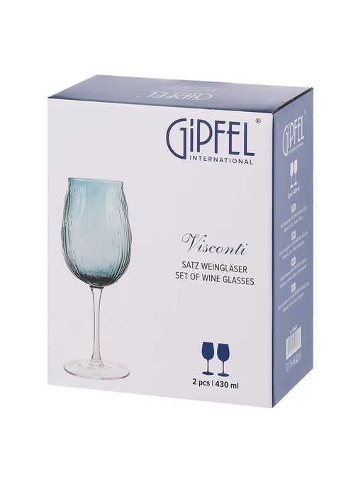 52623 GIPFEL Набор бокалов VISCONTI 430 мл (2шт.). Материал: стекло. Цвет: сине-зеленый.