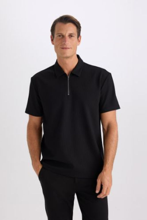 Regular Fit Fermuarl? K?sa Kollu Polo Tisort
