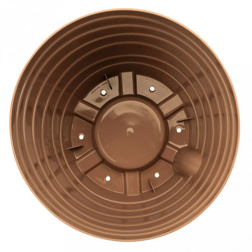 Горшок для цветов пластмассовый "Бриз" 0,7л, бежевый темный (Россия)