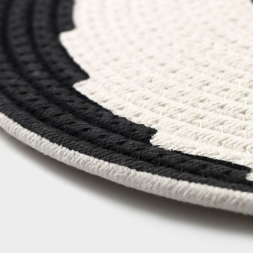 Цена за 6 шт. Салфетка сервировочная на стол Доляна Гипноз, d=38 см, цвет чёрно-белый  фото 8