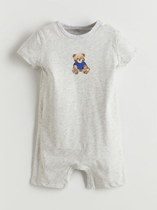 Ay? Teddy Bask?l? Erkek Bebek Tulum