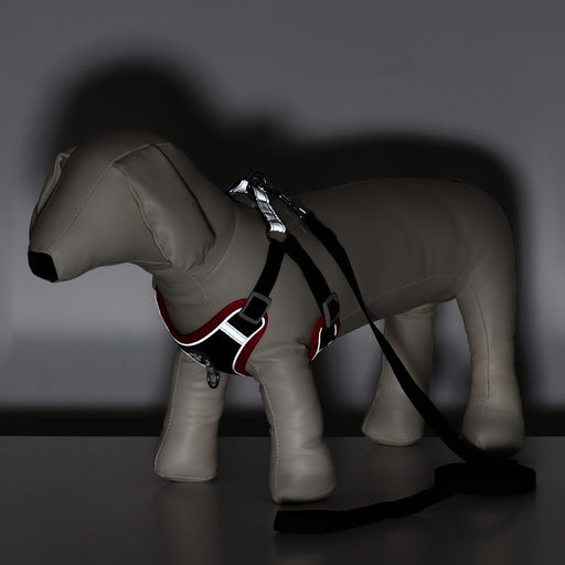 Комплект Sport+, L, поводок 120 х 1,5 см, ОШ 49-56 см, ОГ 56-68 см, вес животного 20-28 кг, чёрный - Пижон фото 10