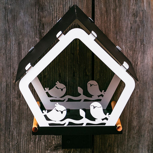 Кормушка для птиц металлическая Птичий дворик 28,5х20х37см, белый (Россия) - Домашняя мода фото 2