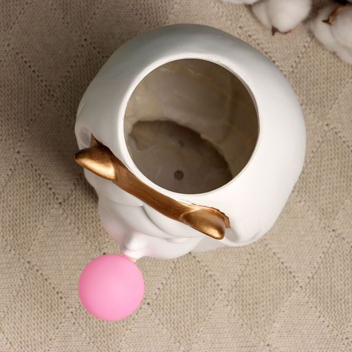 Декоративное кашпо для цветов «Девочка со жвачкой», 1.7 л, 23×22×16 см, полистоун, белое