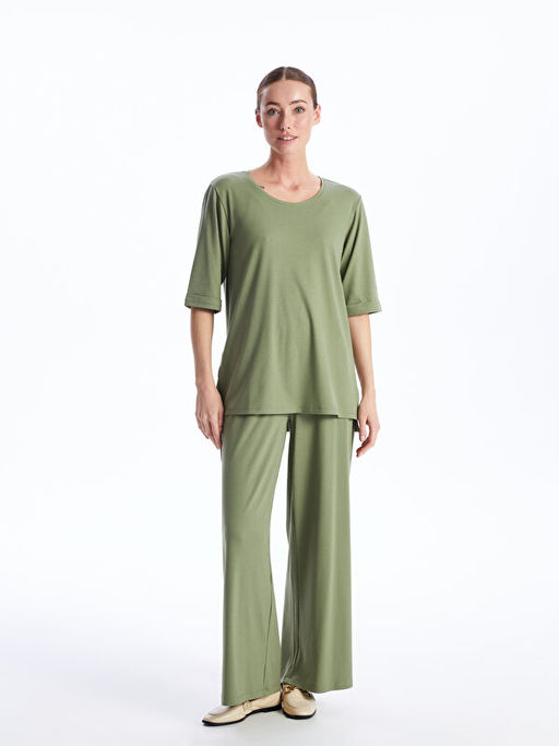 Kad?n Bisiklet Yaka D?z Ti??rt