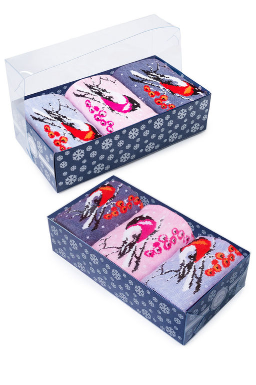 Носки женские Снегири (набор 3 пары)