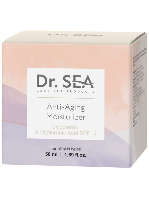 1008 Dr.Sea Антивозрастной увлажняющий крем с комплексом и гиалуроновой кислотой SPF15, 50 мл