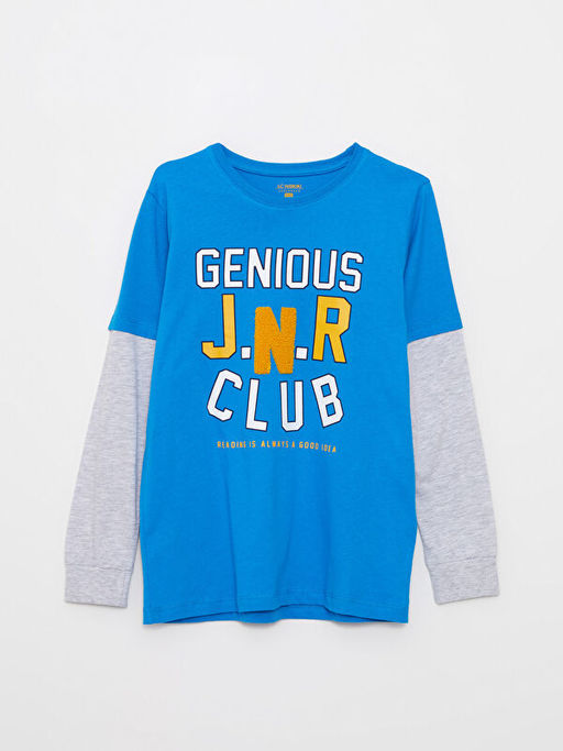 Bisiklet Yaka Bask?l? Uzun Kollu Erkek ?ocuk Pijama Tak?m? - Waikiki фото 2