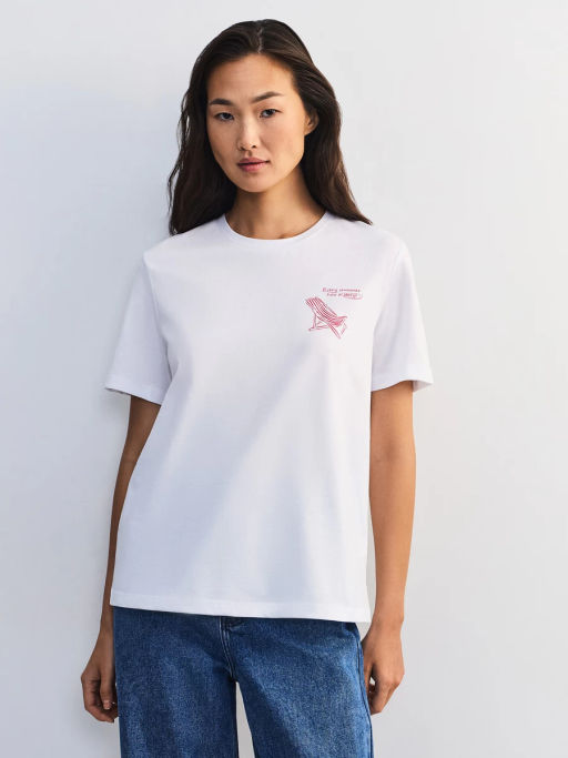 Футболка из хлопка с принтом ZR2605013411-1 / Zarina