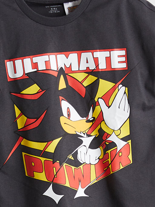 Bisiklet Yaka Sonic Bask?l? Erkek ?ocuk Ti??rt