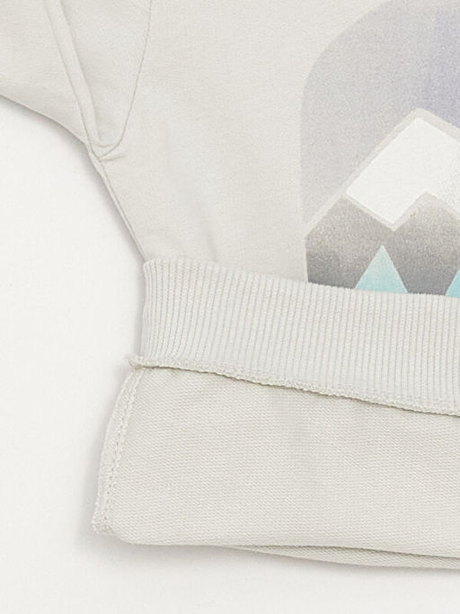 Bisiklet Yaka Bask?l? Erkek Bebek Sweatshirt - Waikiki фото 3