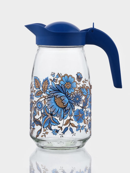 Набор для напитков «Милори», 7 предметов: кувшин, 6 стаканов, стекло, прозрачный, синий