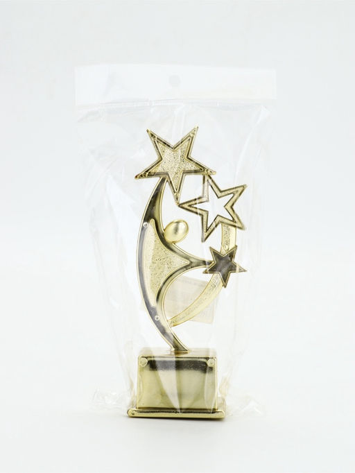 Наградная фигура под нанесение «Человек со звездами», золото, пластик