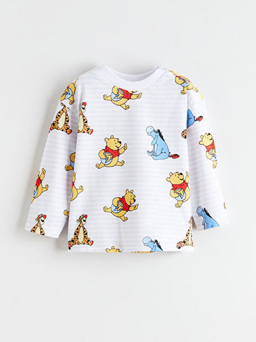 Winnie the Pooh Bask?l? Erkek Bebek Sweatshirt ve E?ofman Alt 2li