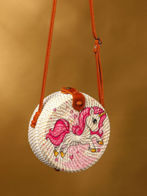 Сумка плетёная ротанг «Единорог», 15×6×60 см