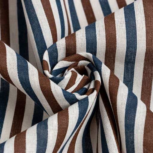 Скатерть Доляна 145х145см, Полоска цвет сине-коричневый, 100% п/э, рогожка, 200 гр/м  фото 8